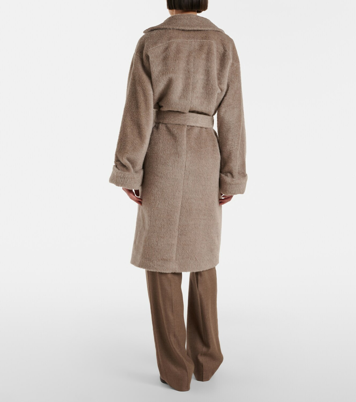 Loro Piana Maria alpaca and wool wrap coat