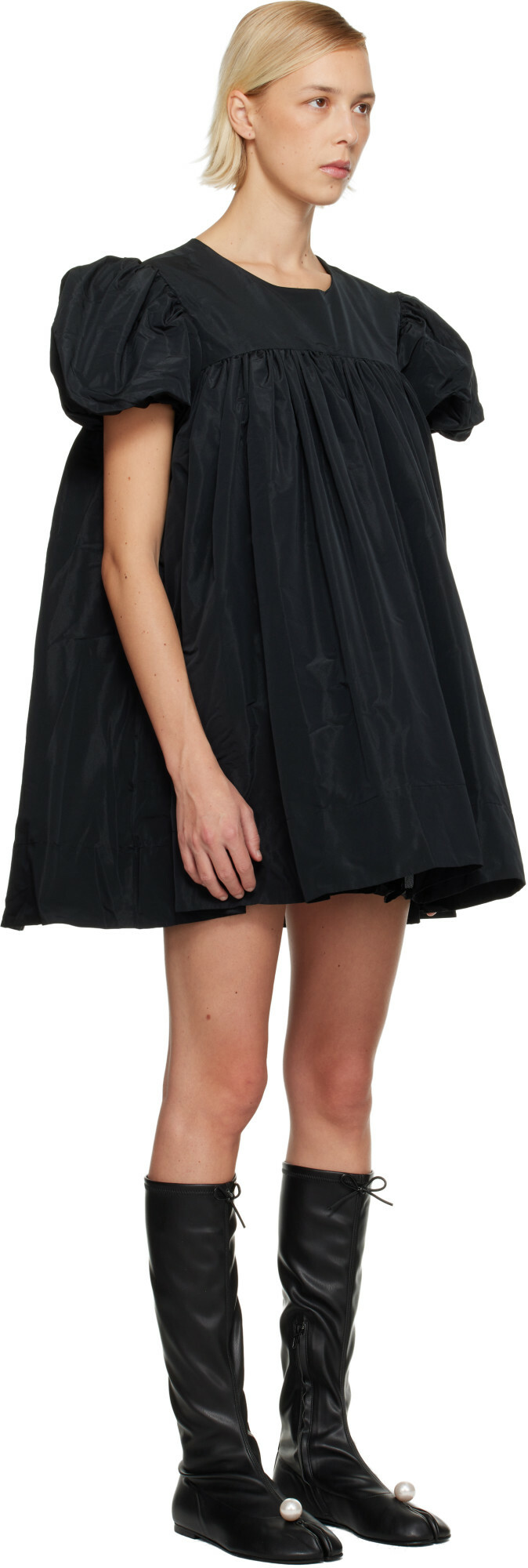 Sandy Liang Black Miyo Minidress