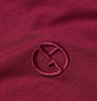 Giorgio Armani - Slim-Fit Logo-Embroidered Stretch-Jersey T-Shirt - Purple