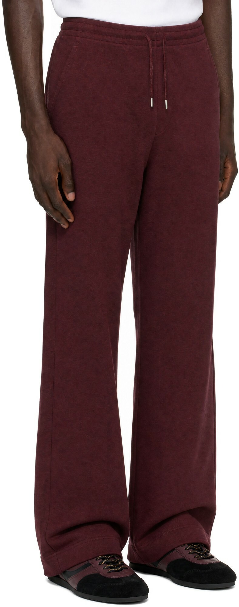Dries Van Noten Burgundy Cotton Sweatpants
