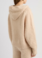 Crush Cashmere Bob Hooded Bouclé Mohair Jumper Beige