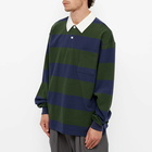 Uniform Bridge Men's Striped Rugby Shirt in Green