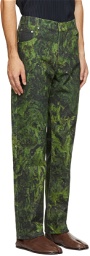 Serapis Green Elos Printed Jeans