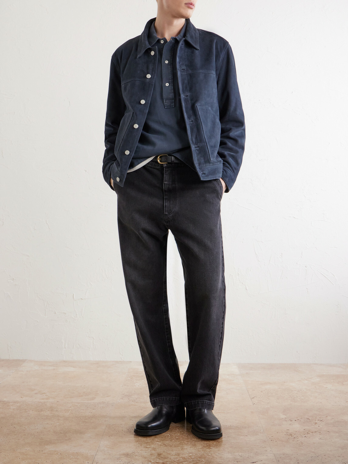 Officine Générale - Jordy Cotton-Twill Polo Shirt - Blue