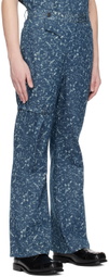 The World Is Your Oyster Blue Snow-Washed Jeans
