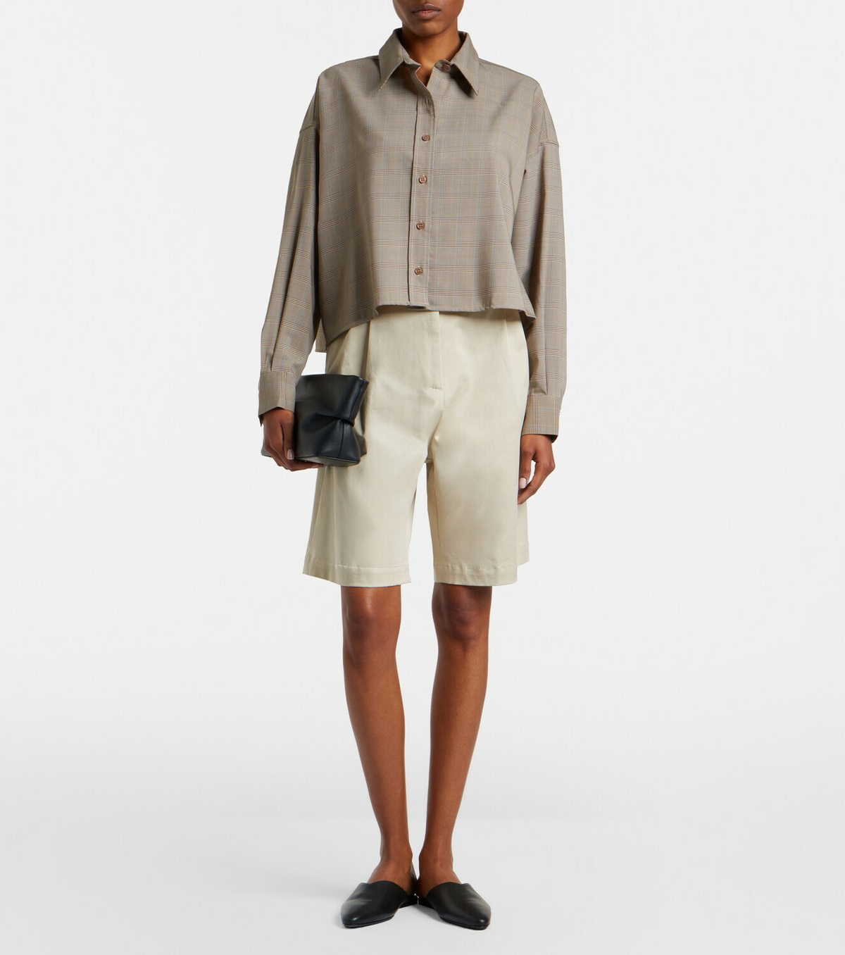 The Frankie Shop Arlen plaid wool-blend shirt