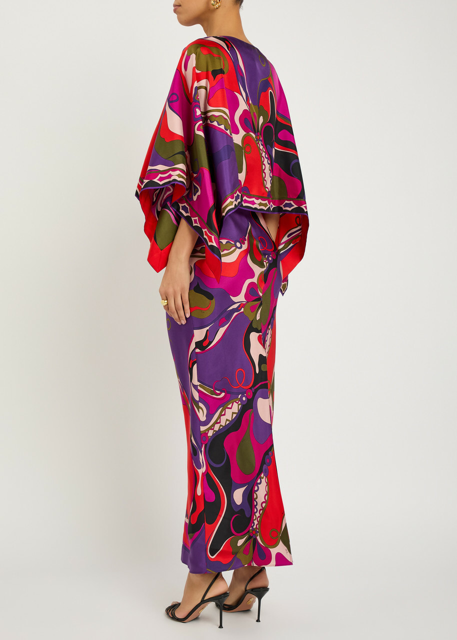 Pucci Layered Printed Silk Maxi Dress Multicoloured 1