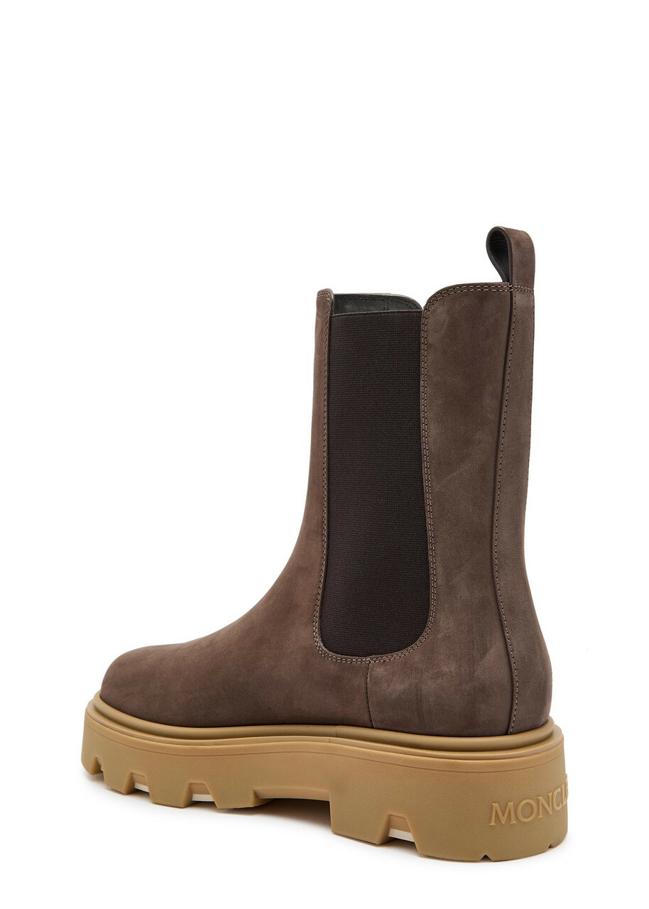 Moncler Aurea Suede Chelsea Boots Brown