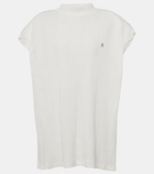 The Attico Ribbed-knit oversized cotton top