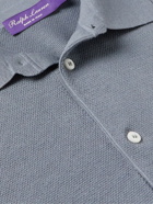 Ralph Lauren Purple label - Silk and Cotton-Blend Piqué Shirt - Blue