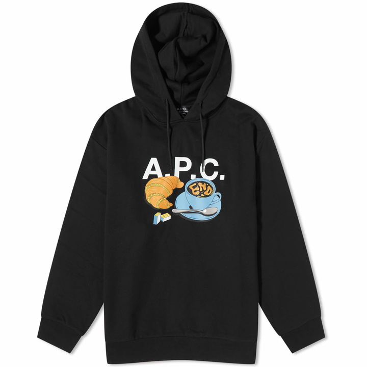 Photo: END. x A.P.C. Men's 'Coffee Club' Pierre Hoodie in Black