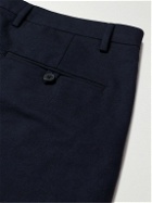 Club Monaco - Sutton Straight-Leg Cotton and Wool-Blend Trousers - Blue