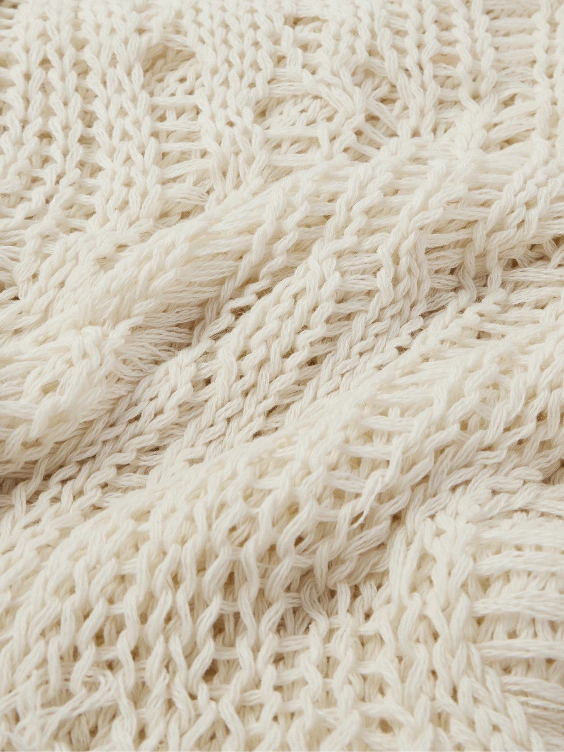 AIREI - Crocheted Recycled Cashmere and Wool-Blend Sweater - Neutrals