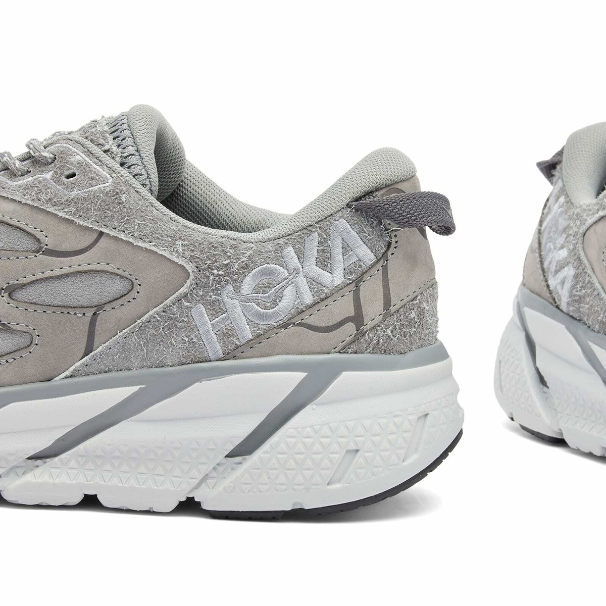 HOKA ONE ONE U Clifton L Suede TP in Galactic Grey/Satellite