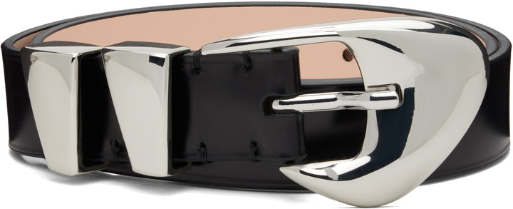 By Far Vic Circular Croco Embossed Leather Belt Vic Black Circular Croco Embossed Leather Belt – BY FAR main image 4