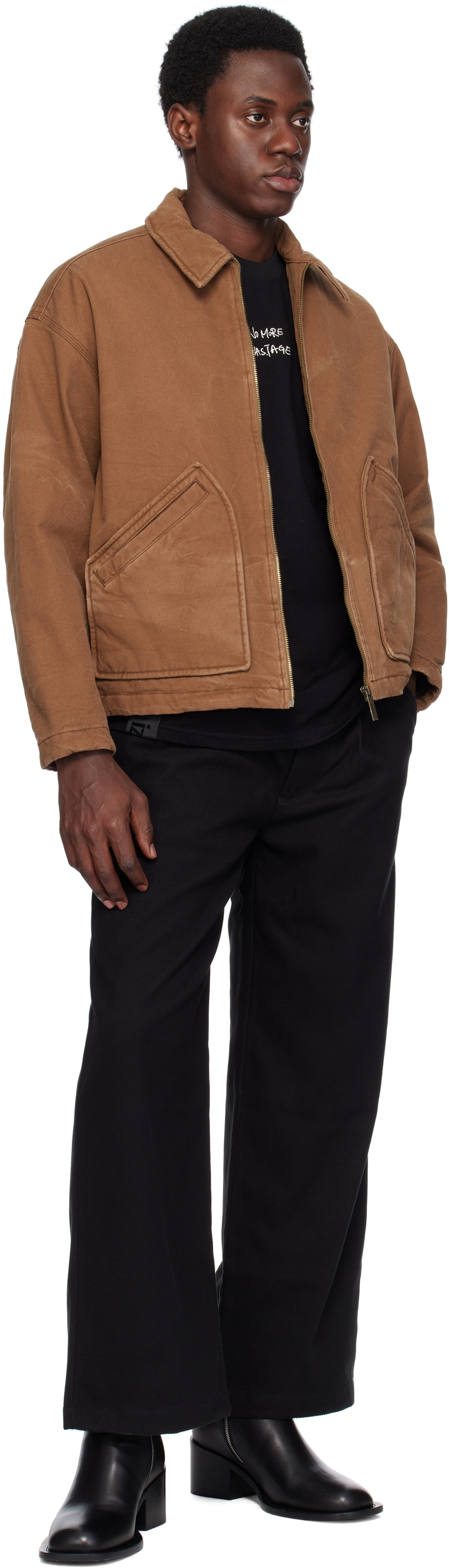 Izzue Black Relaxed Fit Twill Pants