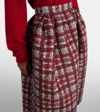 Oscar de la Renta Plaid faille midi skirt