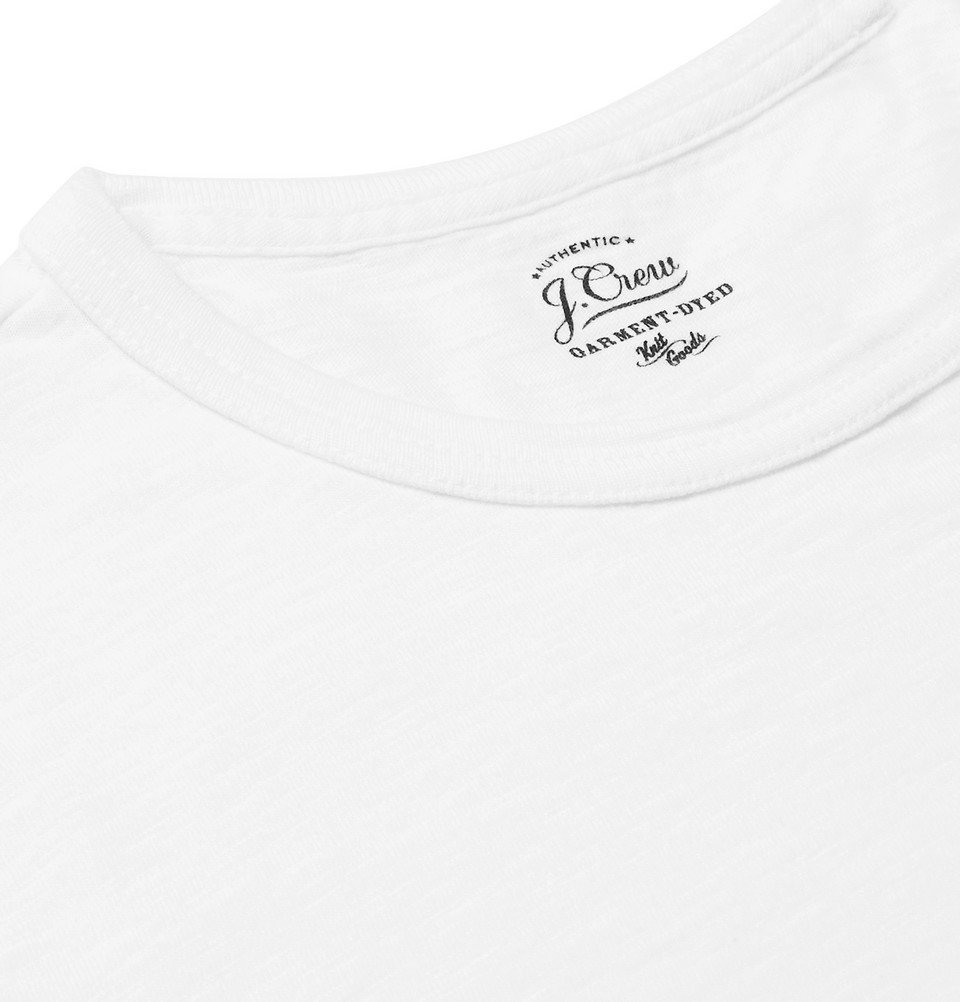 J.Crew - Slim-Fit Garment-Dyed Slub Cotton-Jersey T-Shirt - Men - White ...