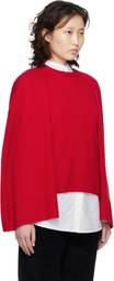 TOTEME Red Crew Cape Knit Sweater