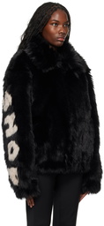 032c Black Anti-Gauguin Faux-Fur Jacket