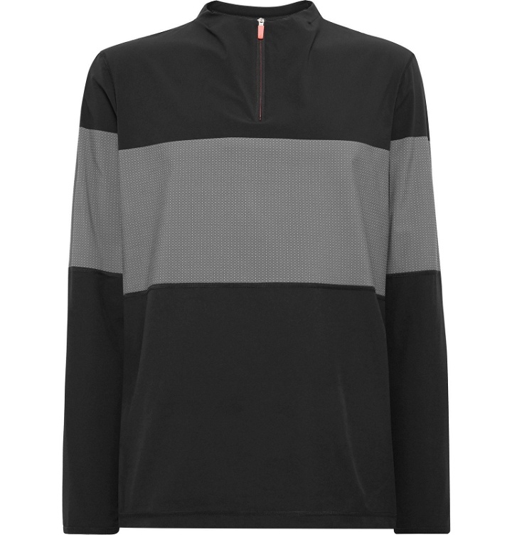 Photo: Adidas Golf - Colour-Block Stretch-Shell and Mesh Half-Zip Golf Jacket - Black