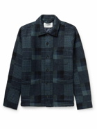 Corridor - Checked Merino Wool Overshirt - Blue