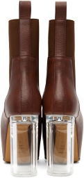 Rick Owens Brown Grilled Platforms 45 Chelsea Boots