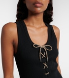 Burberry Ribbed-knit cotton-blend tank top