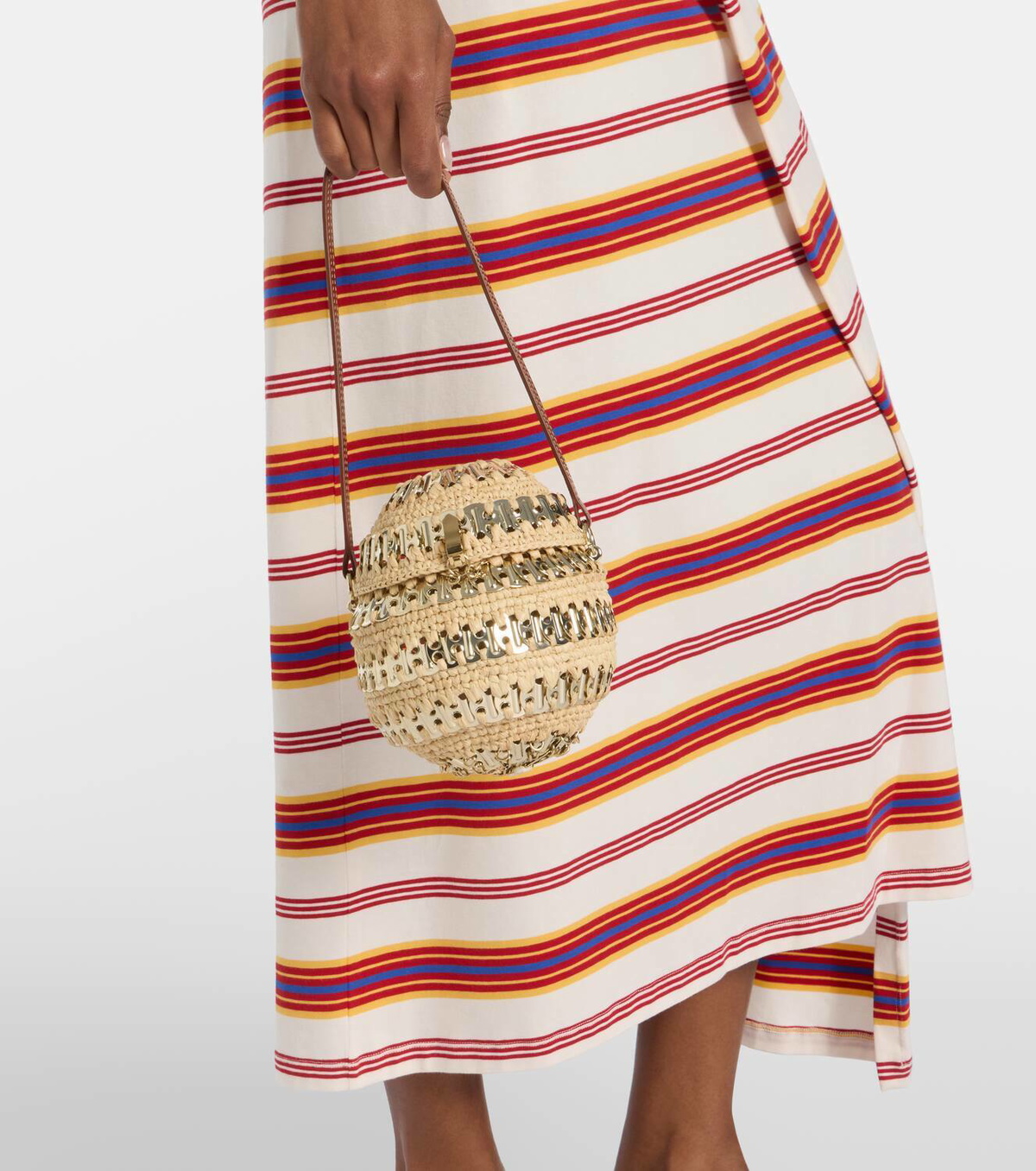 【Rabanne】 1969 embellished raffia shoulder bag Rabanne 1969 embellished raffia shoulder bag Paco Rabanne