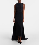 Carolina Herrera Bow-detail satin-trimmed faille gown