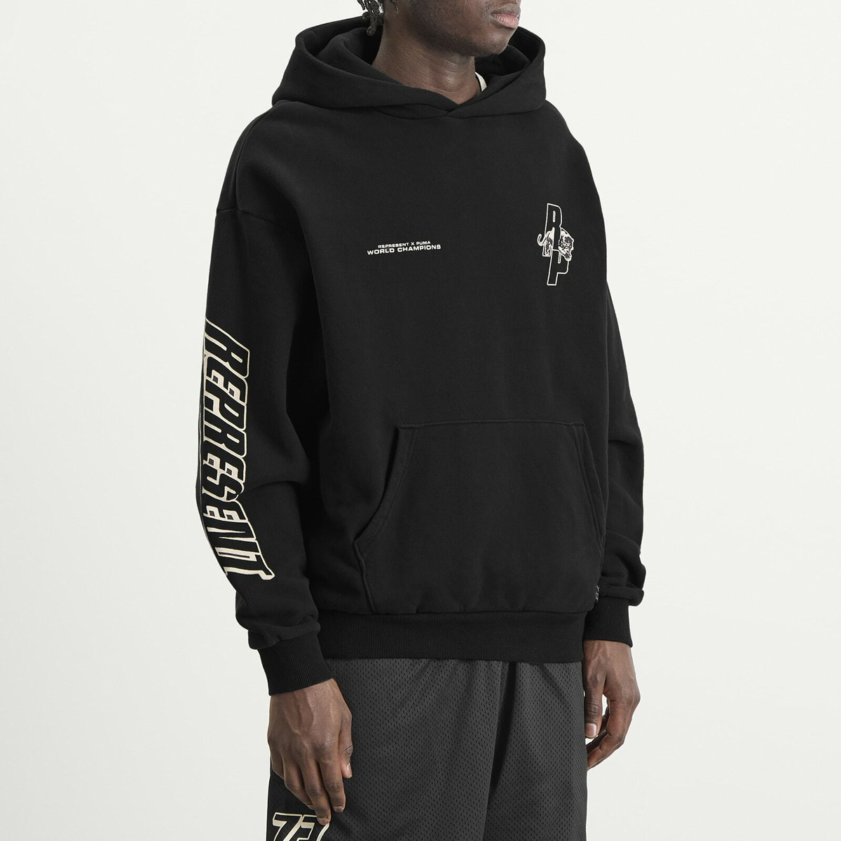 Puma Men's x Represent Graphic Hoodie in Puma Men's Black