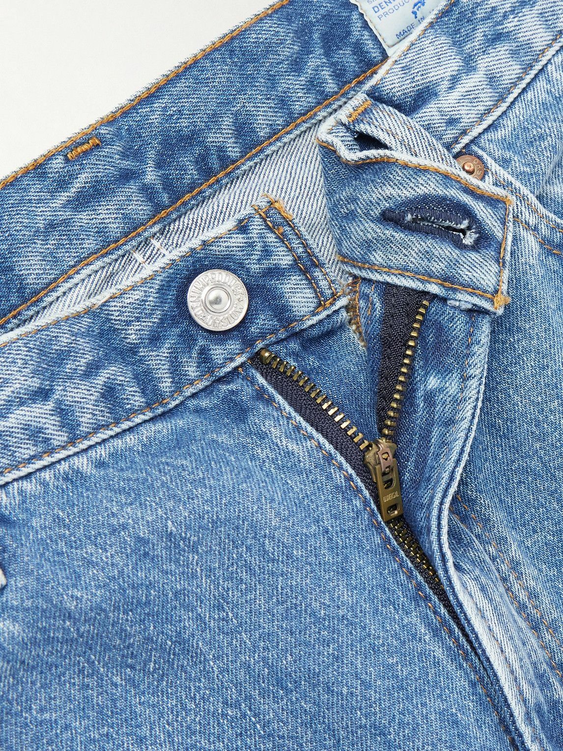 OrSlow - Super Dad's Wide-Leg Denim Shorts - Blue