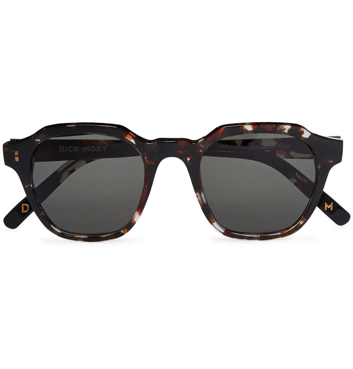 Photo: Dick Moby - Barcelona Square-Frame Tortoiseshell Acetate Sunglasses - Black