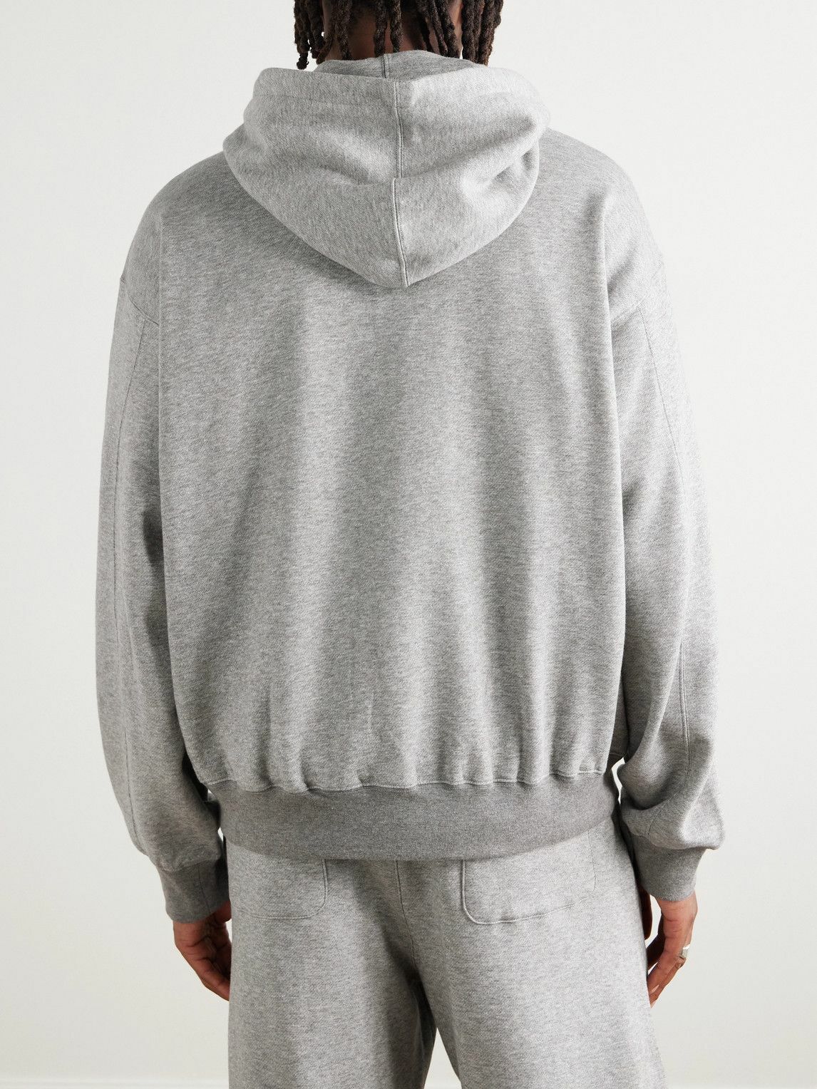 ssstein - Cotton and Yak-Blend Jersey Zip-Up Hoodie - Gray ssstein