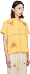 HARAGO Yellow Floral Shirt