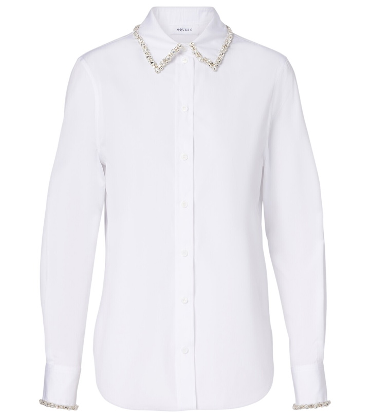 Photo: McQueen Embellished cotton poplin shirt