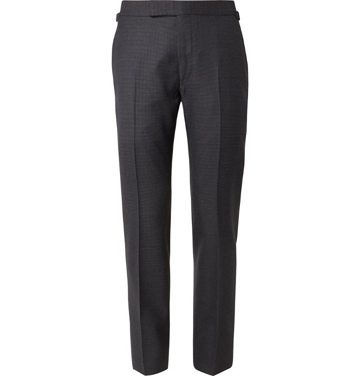 Photo: TOM FORD - Navy Shelton Slim-Fit Puppytooth Wool Suit Trousers - Navy