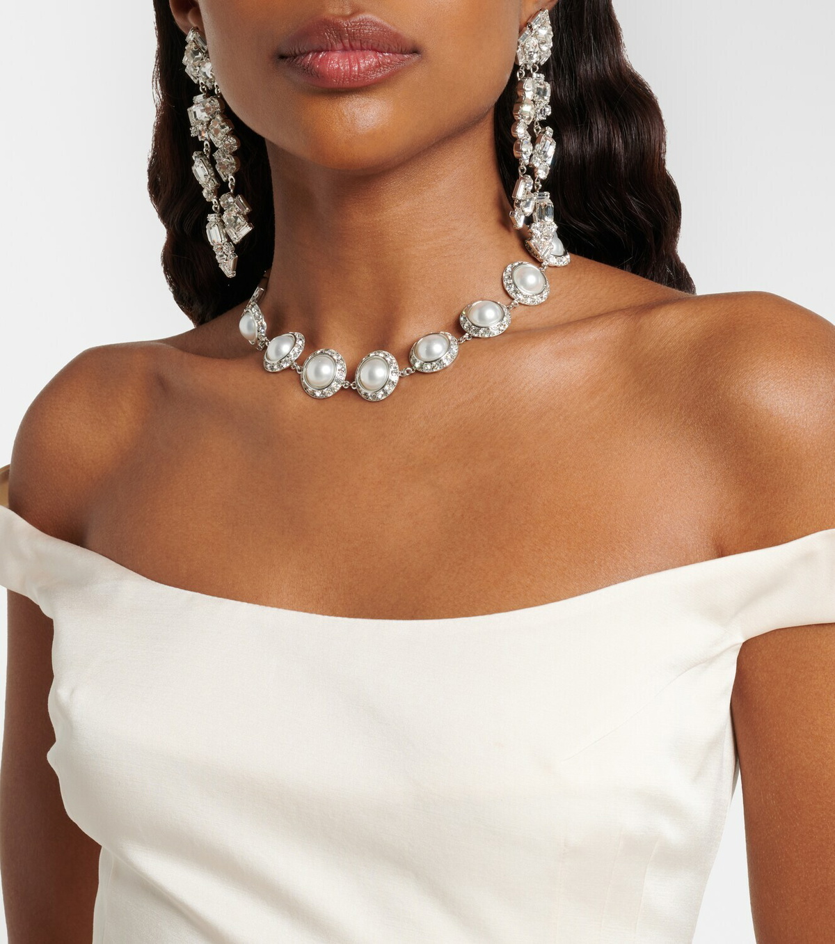 Magda Butrym Crystal-embellished faux pearl necklace