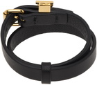 Burberry Black Monogram Motif Leather Bracelet