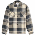 Wax London Men's Spear Check Whiting Overshirt in Black/Ecru