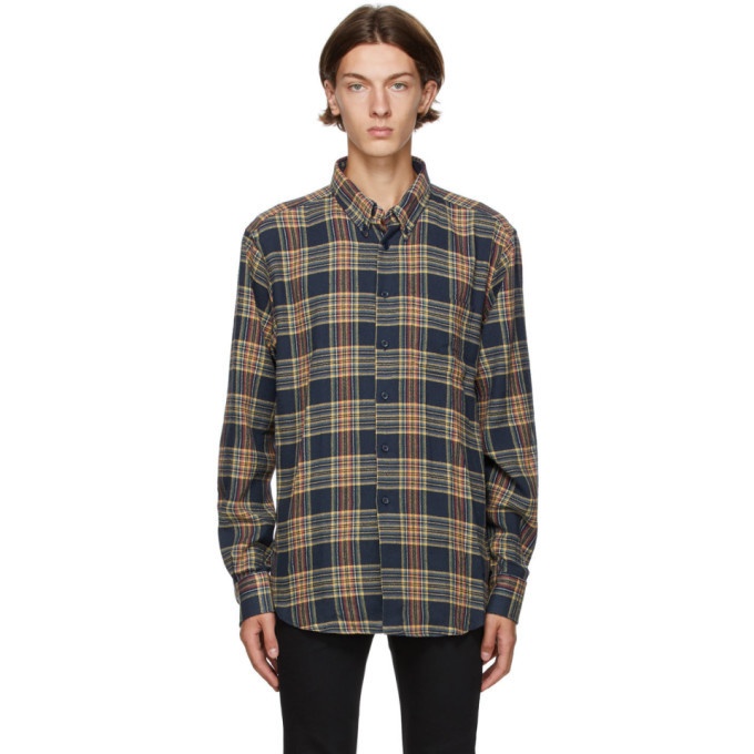Photo: Naked and Famous Denim Navy Silk Flannel Easy Shirt