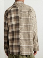 Greg Lauren - Checked Wool-Blend Shirt - Brown