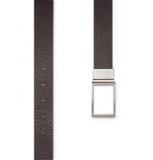 Bottega Veneta - 3cm Reversible Textured-Leather Belt - Brown