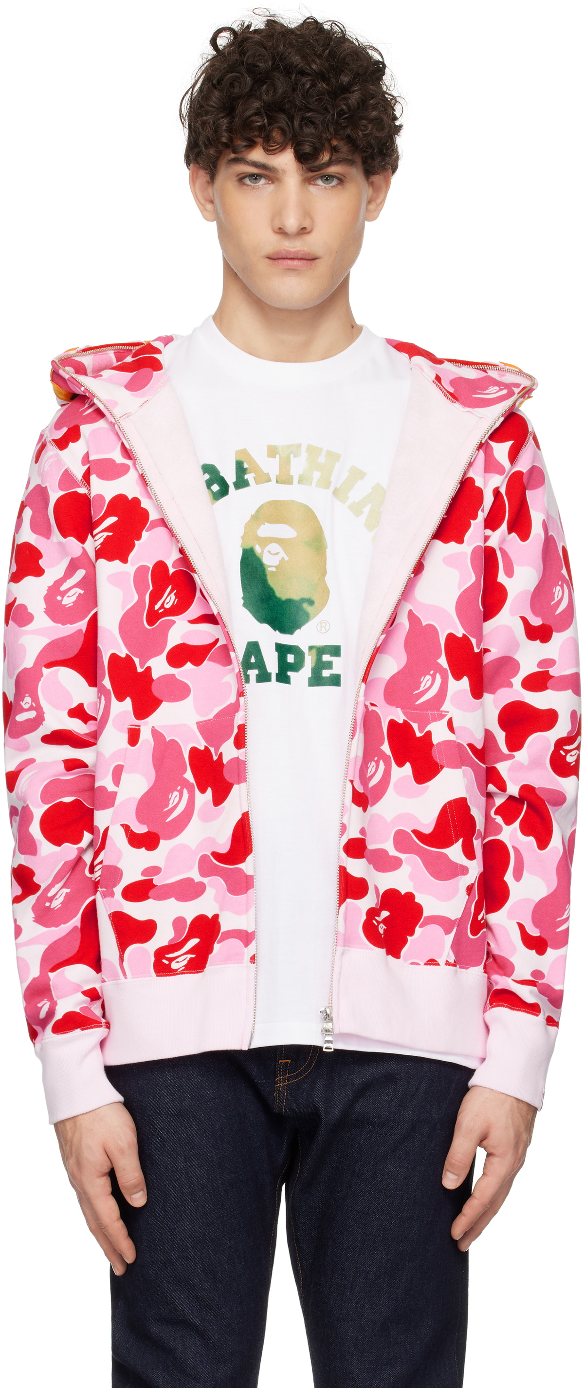 BAPE Pink ABC Camo Tiger Full Zip Hoodie A Bathing Ape