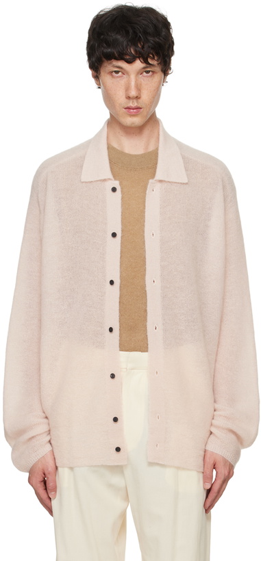 Photo: ATON Pink Super Kid Mohair Cardigan