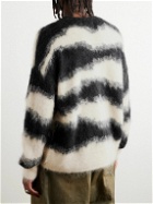 Marant - Sawyers Striped Brushed-Knit Sweater - Black