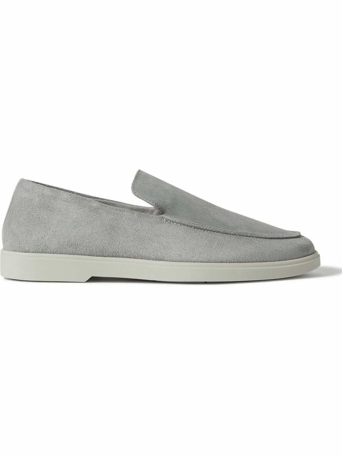 Frescobol Carioca - Miguel Leather-Trimmed Suede Loafers - Gray