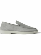 Frescobol Carioca - Miguel Leather-Trimmed Suede Loafers - Gray