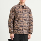 Taion Men's Down Coach Jacket in Black/Gold Tiger Camo