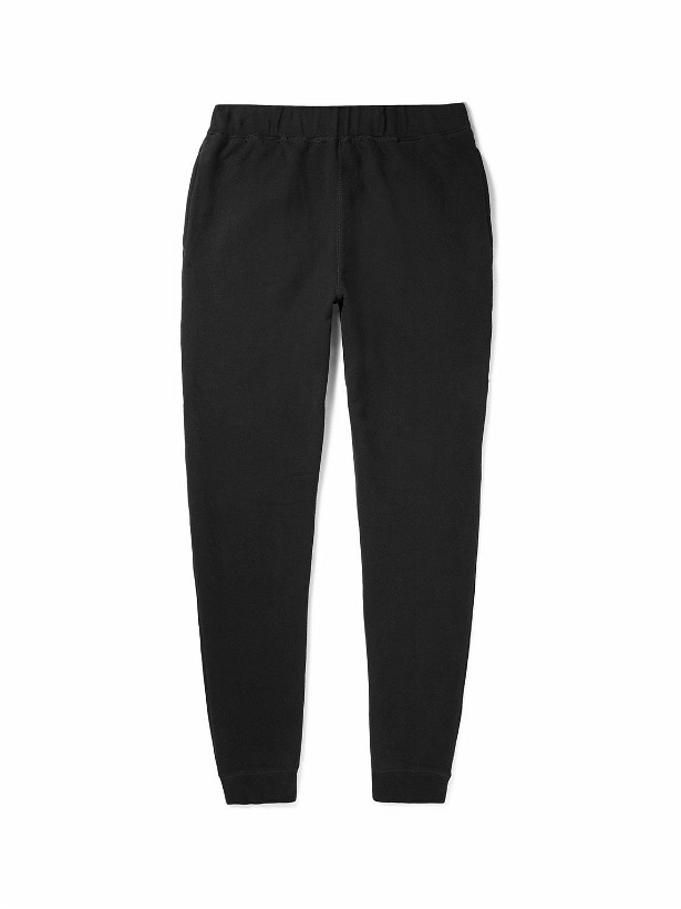 Photo: Sunspel - Tapered Brushed Loopback Cotton-Jersey Sweatpants - Black